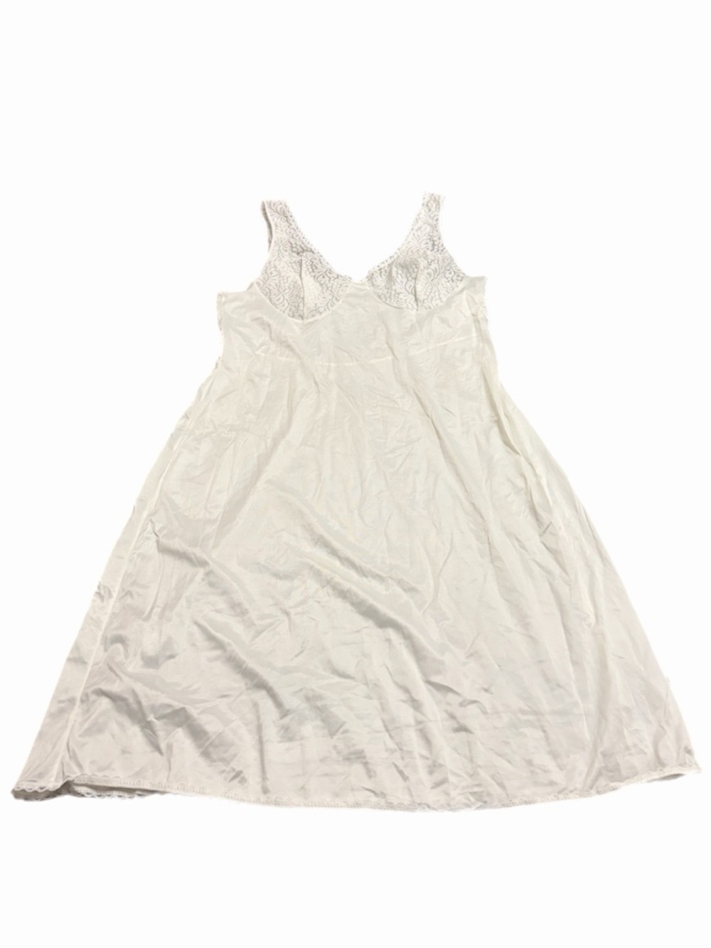 70s/80s European Vintage Triumph Lace Cup Nylon Midi Slip Dress (Ivory) Size L